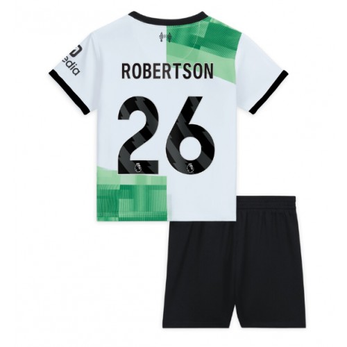 Otroški Nogometni dresi Liverpool Andrew Robertson #26 Gostujoči 2023-24 Kratek Rokav (+ Kratke hlače)